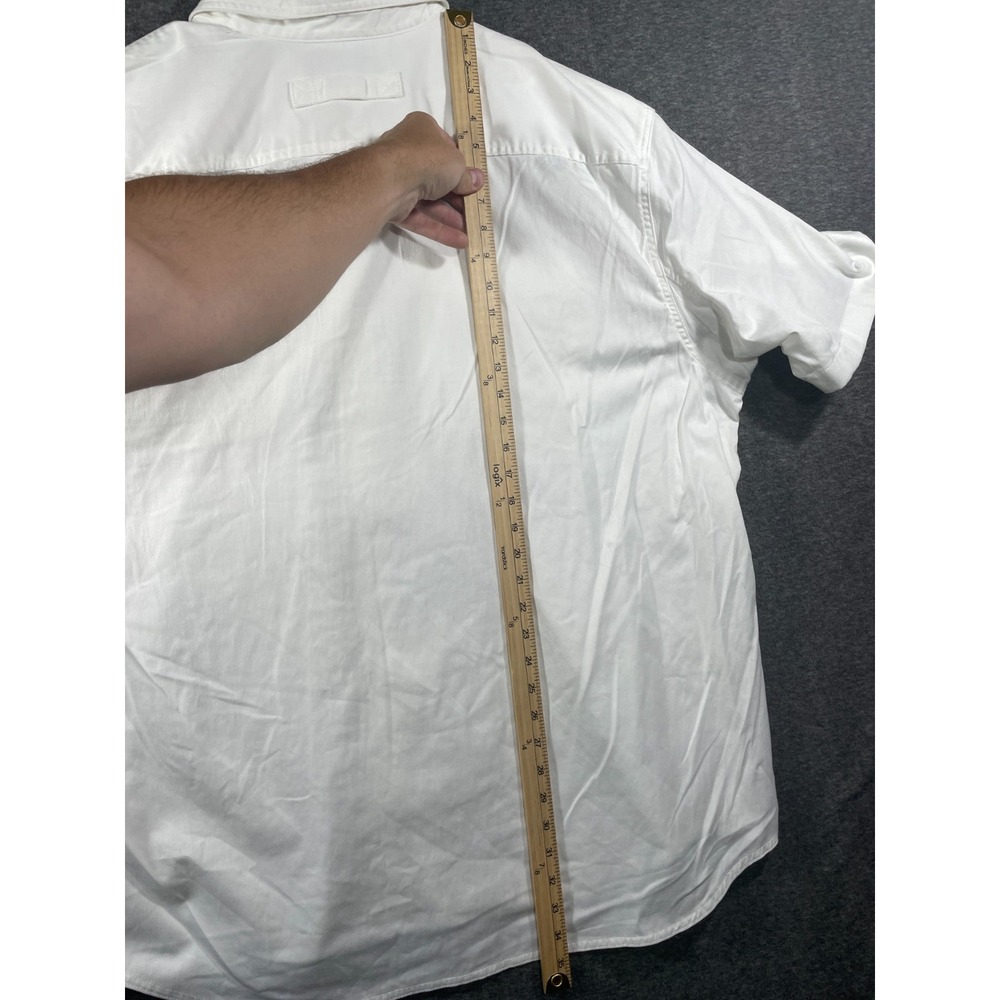 Duluth Trading Shirt Mens 2XL Everyday Short Sleeve Work Shirt White Gussets - Picture 9 of 10